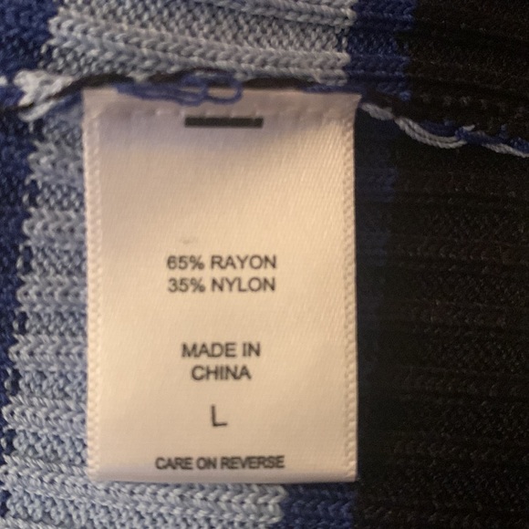 NY & Company Blue Multi-Stripe Midi Dress - Picture 5 of 5